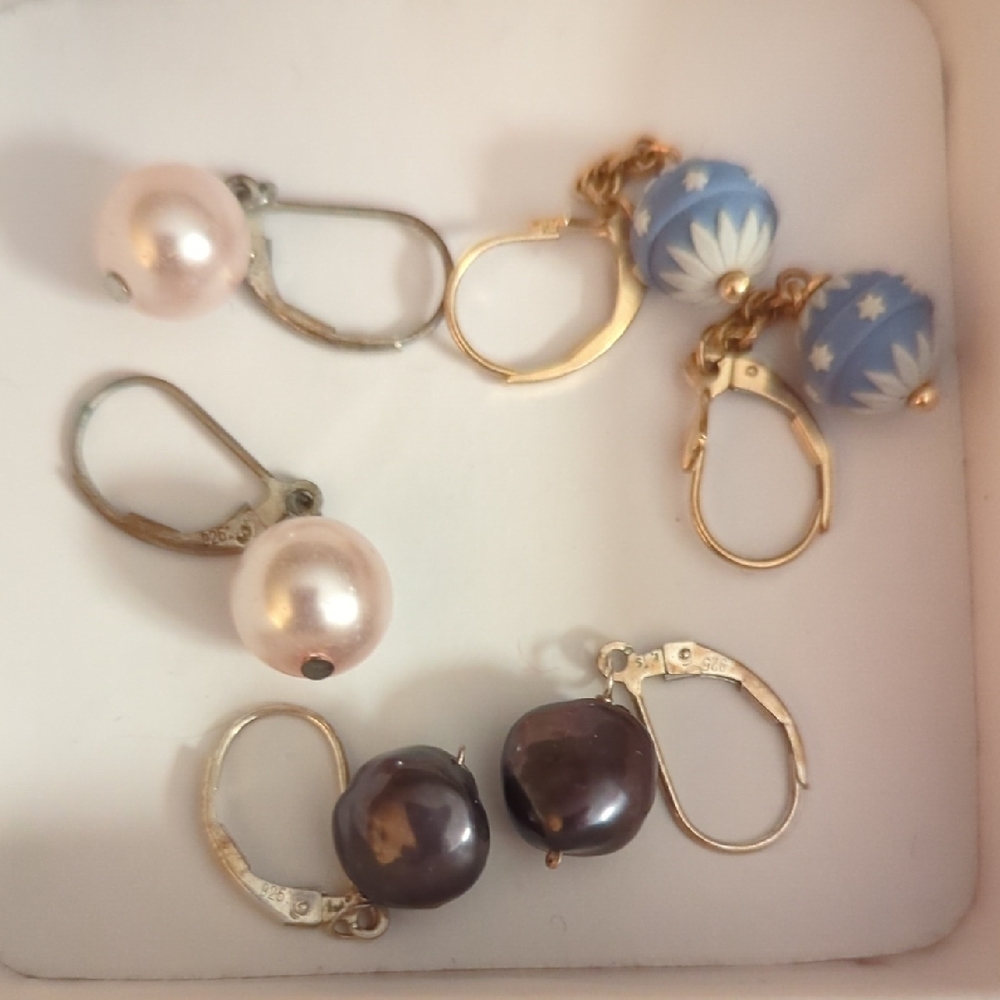 Elegant Pearl and Bead Earring Set